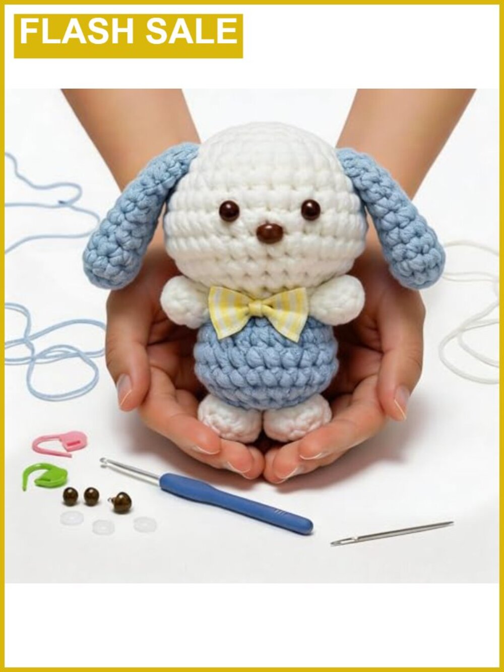 Beginner Crochet Kit Amigurumi Puppy DIY Craft Gift for Adults Teens